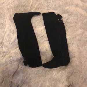 Knee high black suede Steve Madden boots
